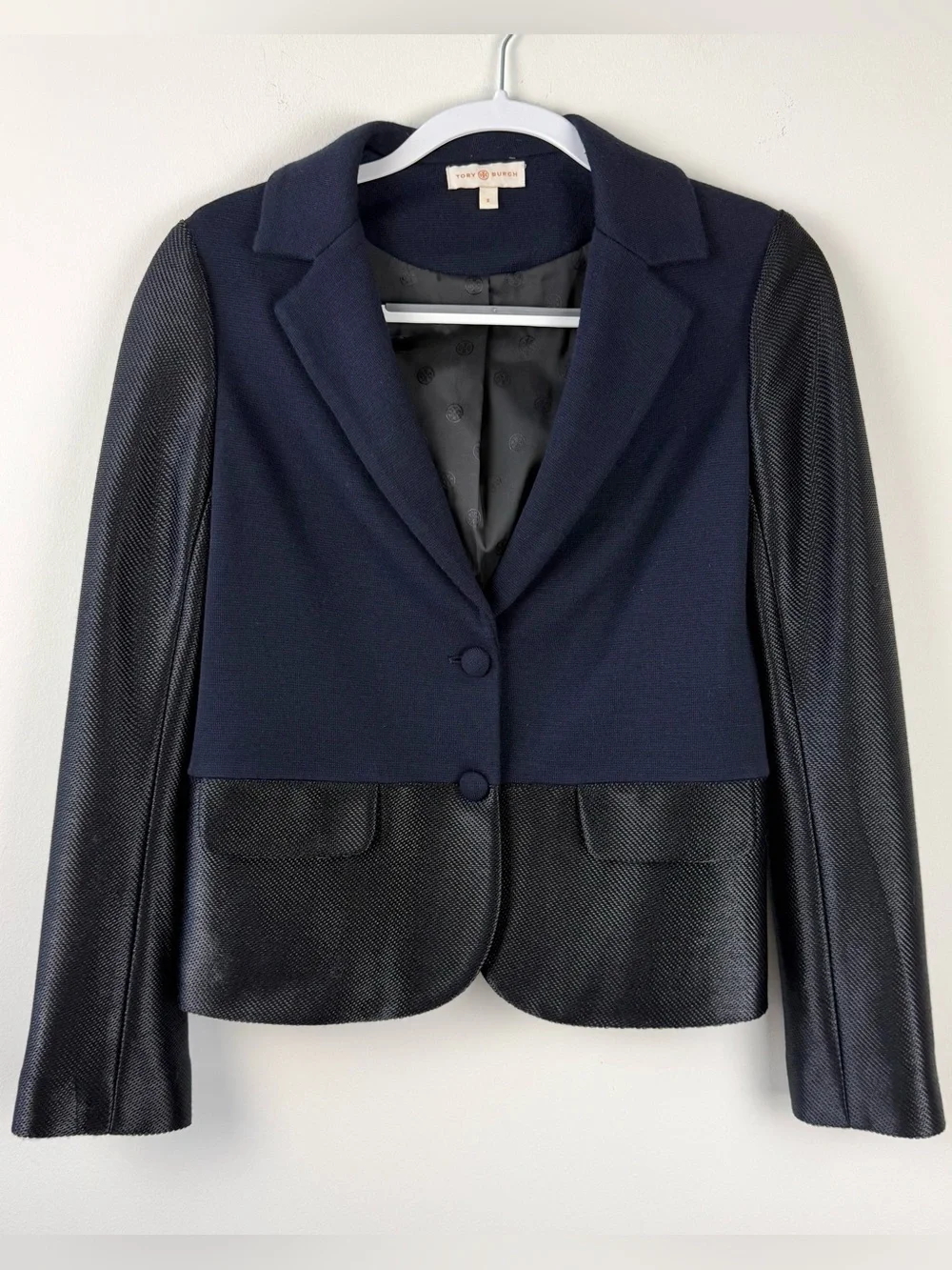 Tory Burch Mixed Media Wool Blazer